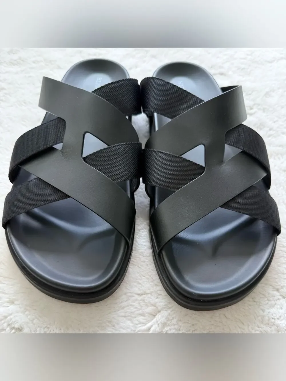 Hermes men Kazimir black  sandals size 45 EU Retail 1025$